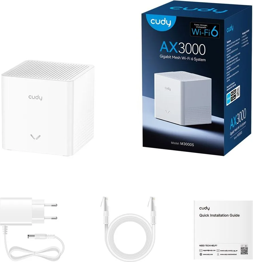 Cudy M3000S AX3000 Gigabit Mesh WiFi 6, 1 Pack — εικόνα 3