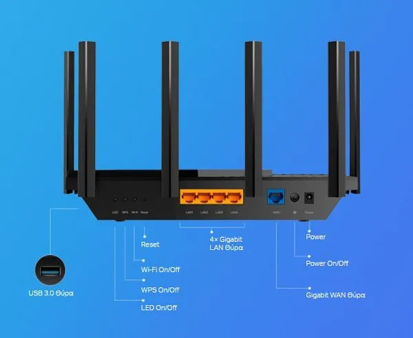 TP-LINK Router Archer AX73, WiFi 6, 5400Mbps AX5400, Dual Band, Ver. 1.0 — εικόνα 3