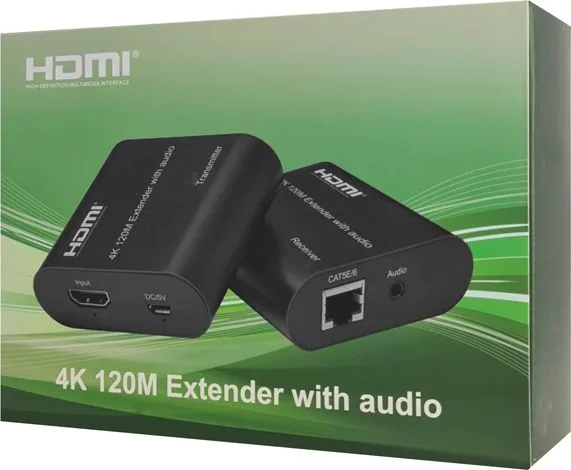 POWERTECH HDMI video extender CAB-H075 μέσω καλωδίου RJ45, 4K, 120m — εικόνα 2