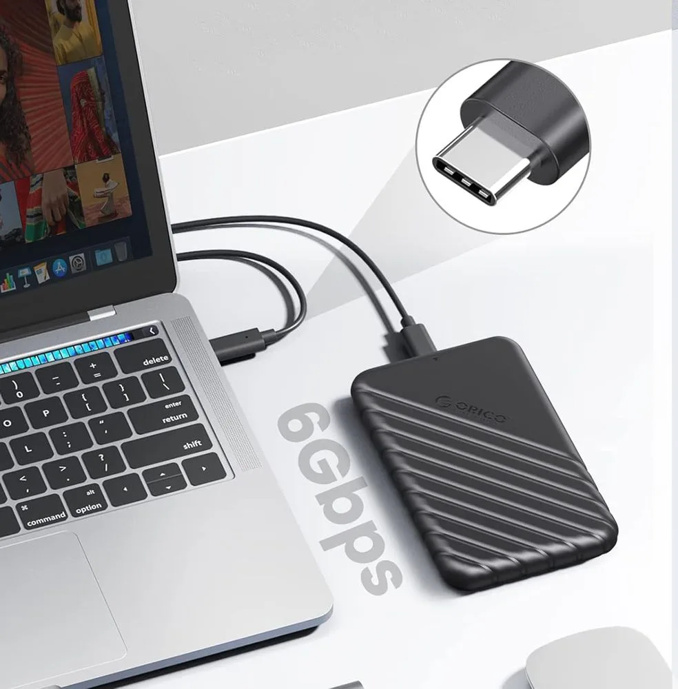 ORICO θήκη για 2.5" SATA HDD/SSD 25PW1C-C3, 5Gbps, μαύρη — εικόνα 2