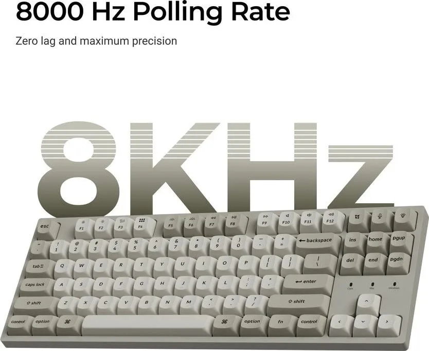 Keychron C1 Pro (C1PX-M1) QMK/VIA Mechanical Red Switch - 8K Polling Rate Hot Swap.80% US Retro RGB — εικόνα 3