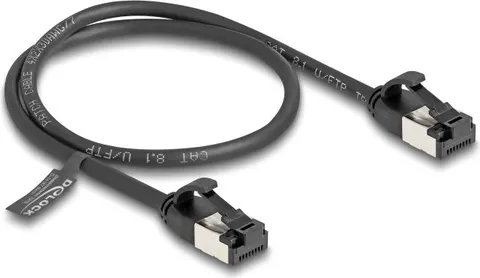 DELOCK καλώδιο δικτύου 80182, CAT 8.1 U/FTP, 40Gbps, εύκαμπτο, 0.50m, μαύρο