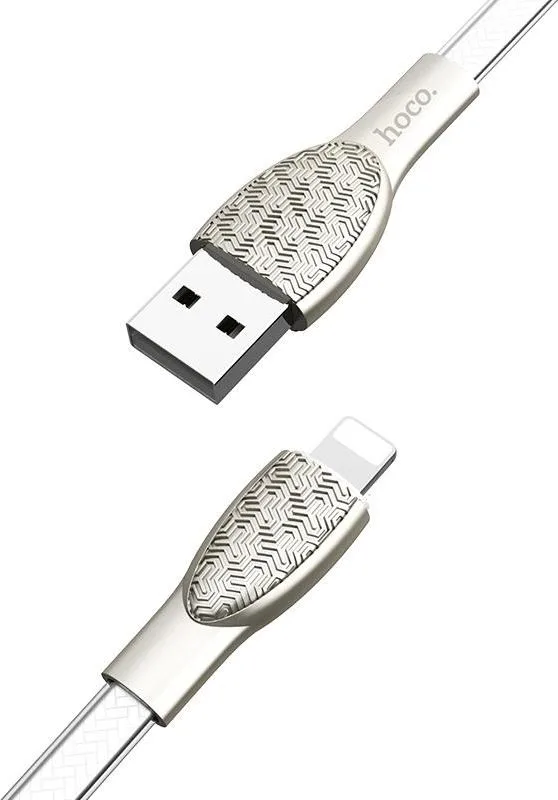 HOCO U52 Bright καλώδιο φόρτισης Lightning, ασημί — εικόνα 2