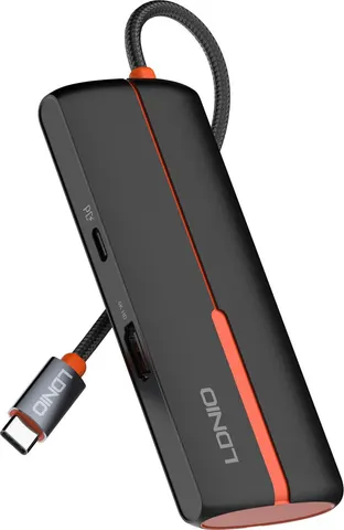 LDNIO docking station DS-25H, 5 θυρών, USB-C σύνδεση, 4K, 100W PD, μαύρο