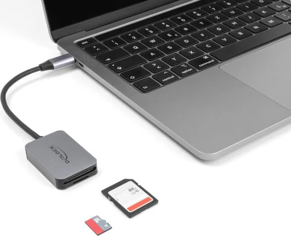 DELOCK card reader 91009 για SD & micro SD, USB-C, 5 Gbps, γκρι — εικόνα 2