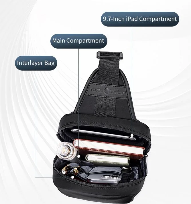 ARCTIC HUNTER τσάντα Crossbody XB00829, 3L, μαύρη — εικόνα 3