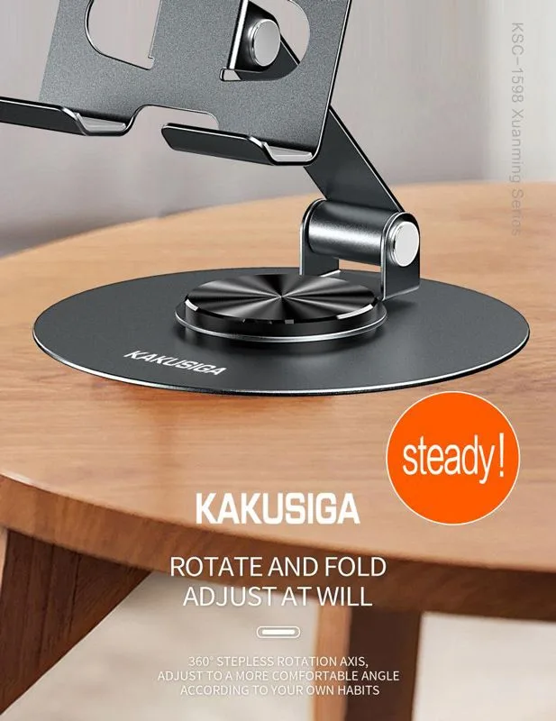 KAKUSIGA επιτραπέζια βάση smartphone KSC-1598, foldable, μαύρη — εικόνα 3