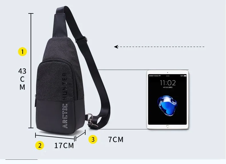 ARCTIC HUNTER τσάντα Crossbody XB0058, 5L, μαύρη — εικόνα 6