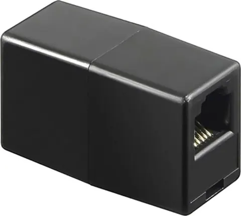 POWERTECH σύνδεσμος (μούφα) RJ45 UTP CAB-N181, 8p8c, μαύρος, 5τμχ