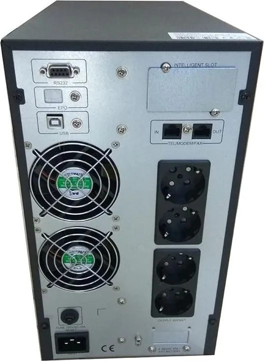 NG ON-Line UPS 3000VA, PF 0.98, 4 Schuko, 6 x 12V9A, USB, RS232, RJ45, οθόνη — εικόνα 2