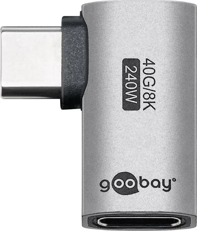 GOOBAY αντάπτορας USB-C 74441, γωνιακός 90°, USB4, 240W, 40Gbps, 8K, γκρι — εικόνα 9