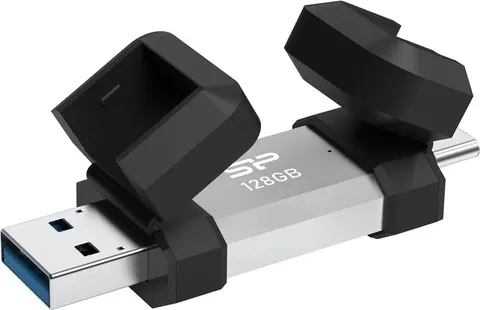 SILICON POWER USB Flash Drive C51, USB/USB-C, 128GB, 120MBps, ασημί