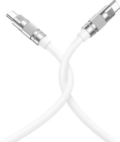 XO NB-Q228B OD6.0 καλώδιο φόρτισης Silicone PD60W Type-C ΣΕ Type-C L=1.2M, λευκό