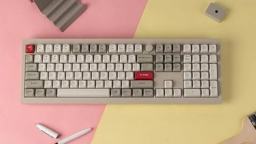 Keychron V6 Max Retro (V6M-R1) QMK/VIA BT/2,4/Wired Custom Mechanical Keyboard Red Switch 100% US — εικόνα 2