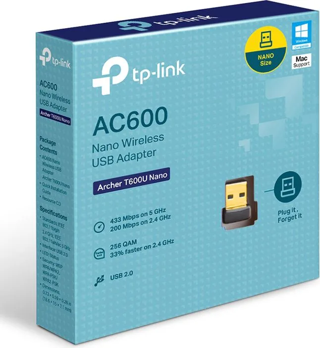 TP-LINK ασύρματος USB αντάπτορας δικτύου Archer T600U Nano, 600Mbps, V.1 — εικόνα 3