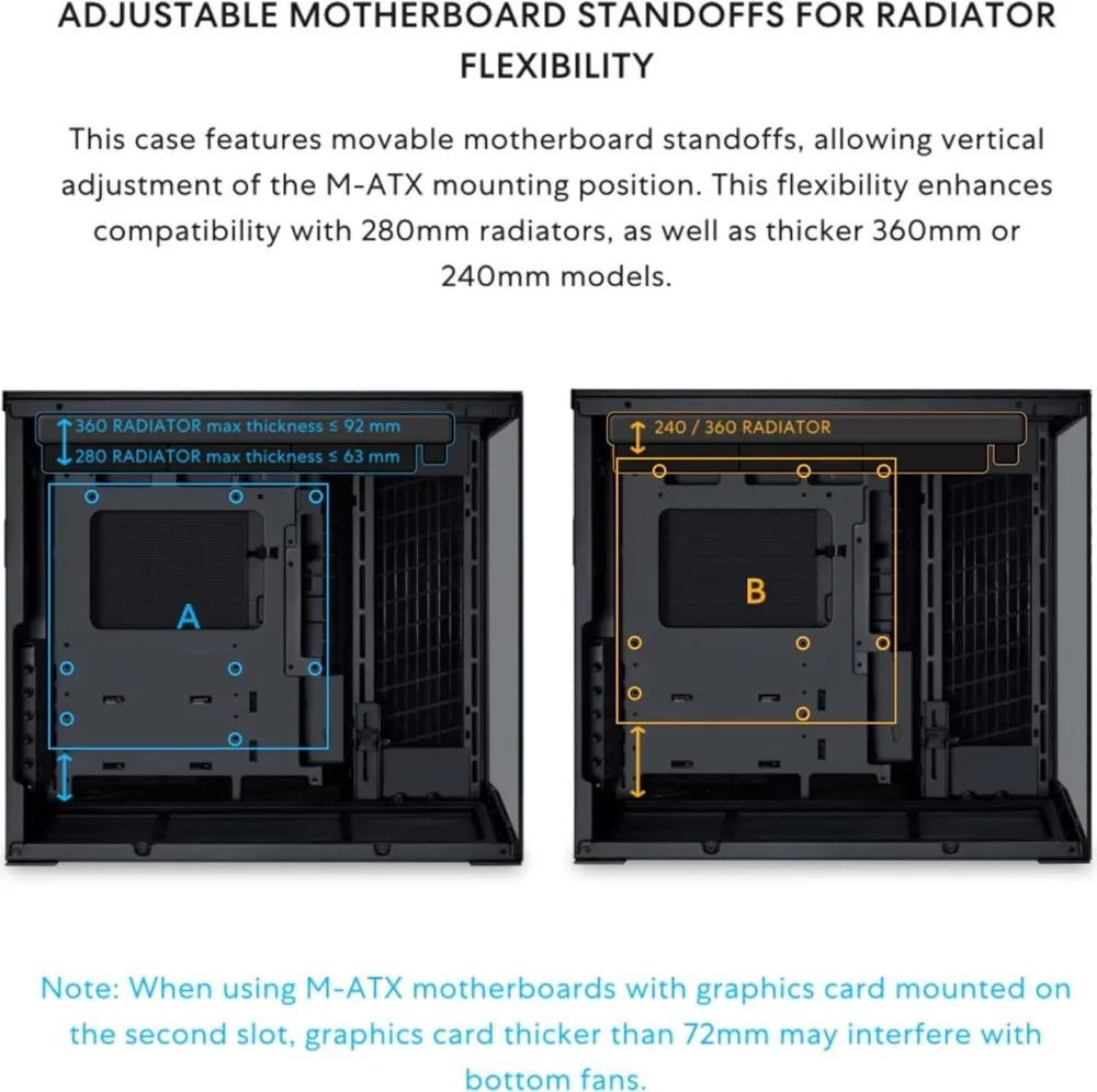 LIAN LI O11D Mini V2 Black - ATX PC Gaming Case - Improved Airflow - GPU Support Bracket — εικόνα 4