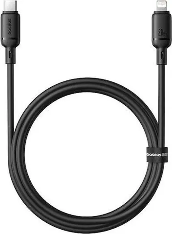 BASEUS Silky Series, καλώδιο ΓΡΗΓΟΡΗΣ φόρτισης, Type-C ΣΕ Lightning, 1m, 20W, μαύρο