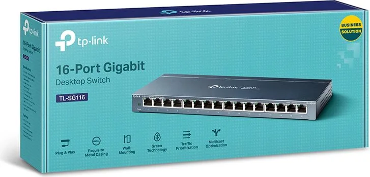 TP-LINK desktop switch TL-SG116, 16-Port, 10/100/1000Mbps, Ver. 1.0 — εικόνα 3