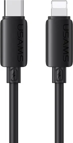 USAMS καλώδιο Lightning σε USB-C SJ788, σιλικόνης, 30W, 480Mbps, 1m, μαύρο