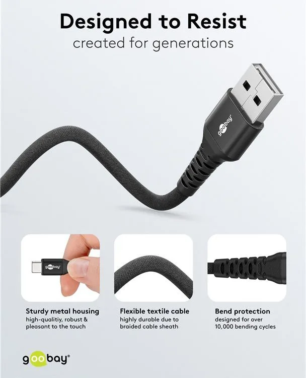 GOOBAY καλώδιο USB-C σε USB 74527, 60W, 480Mbps, 2m, μαύρο — εικόνα 5