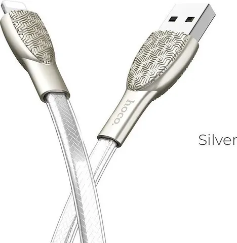 HOCO U52 Bright καλώδιο φόρτισης Lightning, ασημί