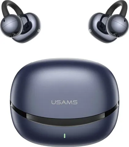 USAMS earphones με θήκη φόρτισης Echo R03, OWS, Φ11mm, 40/300mAh, μπλε