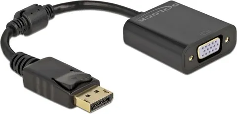 DELOCK αντάπτορας DisplayPort σε VGA 61006, 1920x1200p, passive, μαύρος