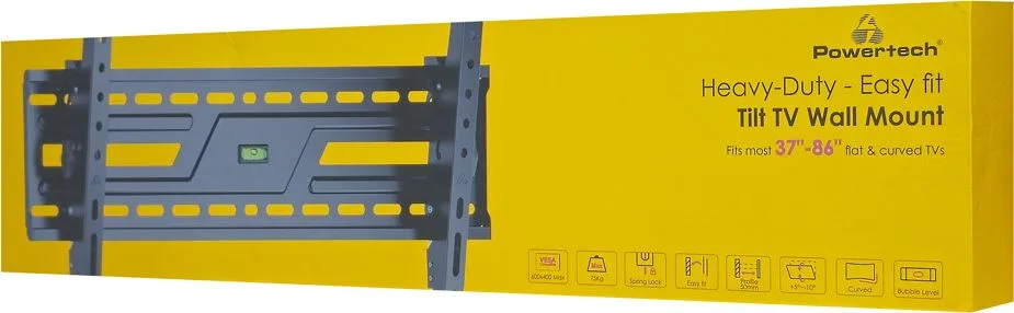 POWERTECH επιτοίχια βάση τηλεόρασης PT-1370, 37-86", έως 75kg, ρυθμιζόμενη κλίση — εικόνα 8
