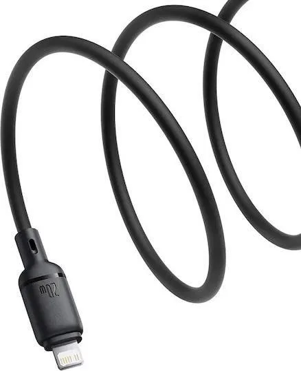 BASEUS Silky Series καλώδιο φόρτισης, Type-C ΣΕ Lightning, 20W, 2M, μαύρο — εικόνα 2