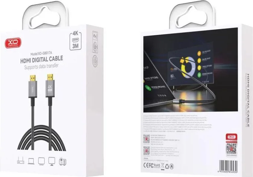 XO GB017A καλώδιο HDMI Male-Male, 3m — εικόνα 2
