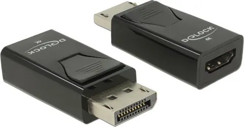 DELOCK αντάπτορας DisplayPort σε HDMI 66234, 4K/30Hz, Passive, μαύρος