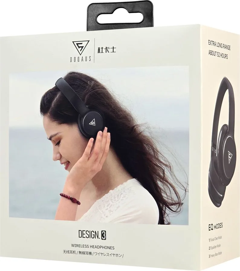 DOQAUS headphones DESIGN 3, ασύρματα & ενσύρματα, Φ40mm, 600mAh, μαύρα — εικόνα 7