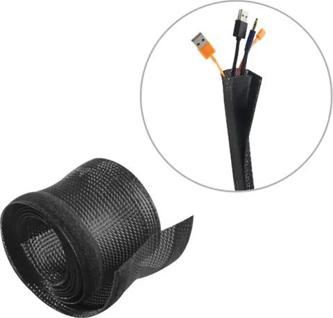 BRATECK πλέγμα καλωδίων τύπου Flex Wrap VS-85, 100x8.5cm, μαύρο