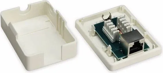 GOOBAY επιτοίχια πρίζα δικτύου 77634, 1 θύρα RJ45, CAT 6 STP, λευκή — εικόνα 2