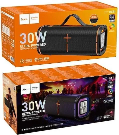 HOCO HC51 Soul ηχείο Bluetooth, 2x10W, 1800MAh, μαύρο — εικόνα 3
