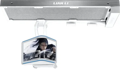 LIAN LI HydroShift II OLED Curved 360mm Fanless - AIO Water Cooling - 6.67" 2Κ Display - White
