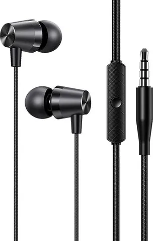 USAMS earphones με μικρόφωνο EP-42, 3.5mm σύνδεση, Φ10mm, 1.2m, μαύρα