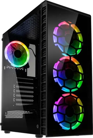 Kolink Observatory Lite RGB Midi-Tower - Tempered Glass - Black
