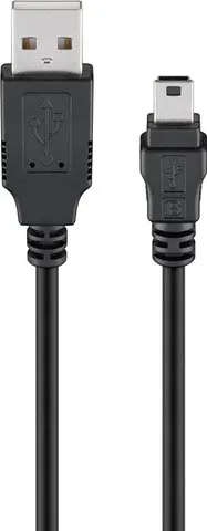 GOOBAY καλώδιο USB 2.0 σε USB mini 50769, copper, 5m, μαύρο