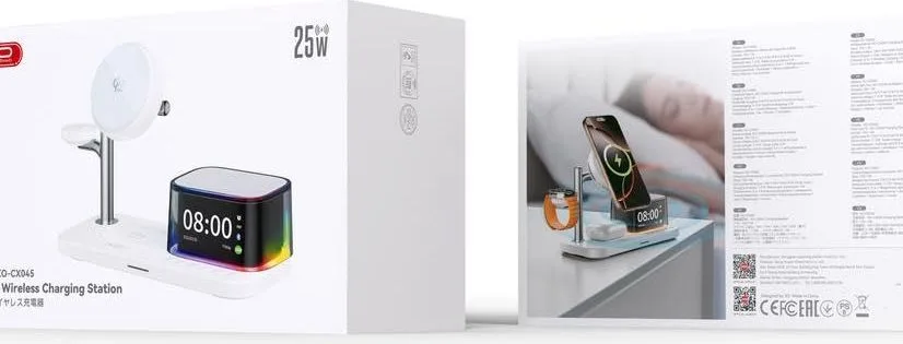 XO CX045 βάση ΣΤΗΡΙΞΗΣ με φόρτιση 5 ΣΕ 1, 25W, με ΡΟΛΟΙ, λευκό — εικόνα 2