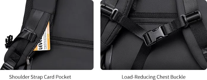 ARCTIC HUNTER τσάντα ταξιδίου LG00861 με θήκη laptop 15.6", τροχήλατη, 42L/54L, μαύρη — εικόνα 9