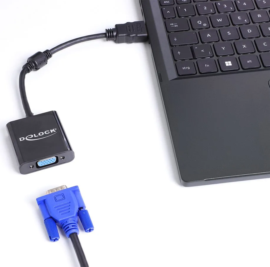 DELOCK αντάπτορας HDMI σε VGA 61077, 1080p, μαύρος — εικόνα 2