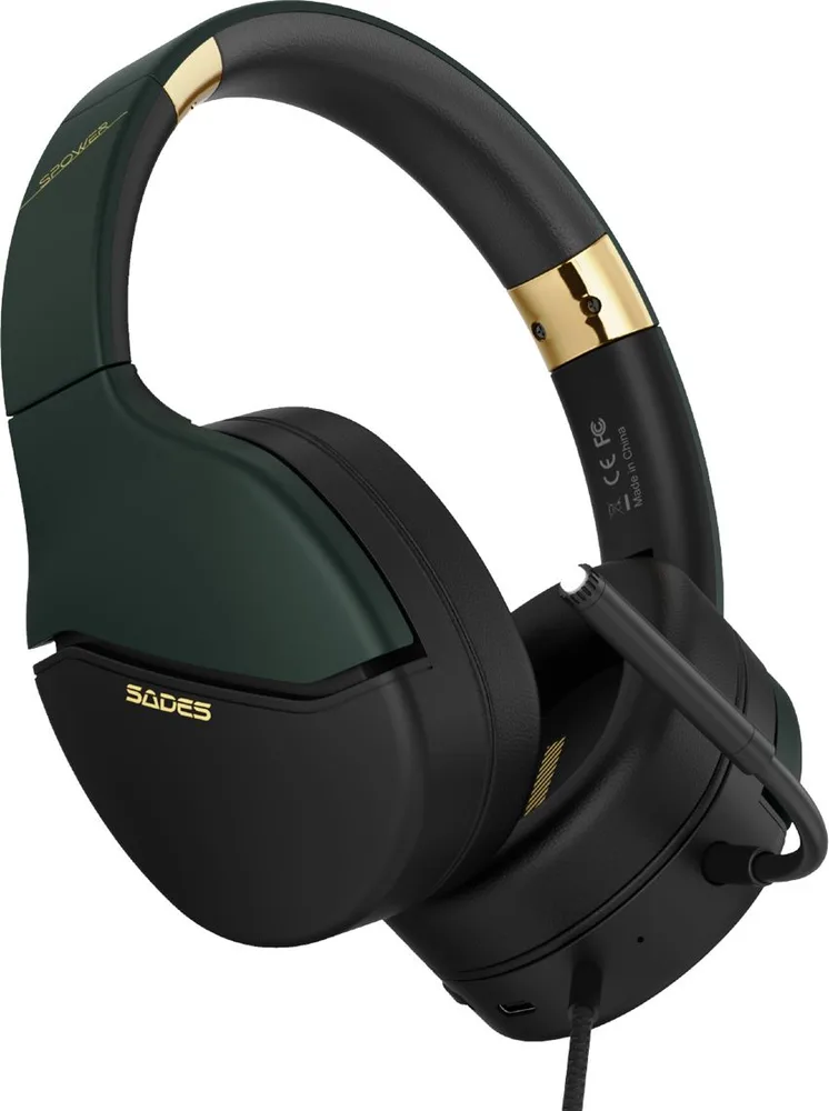 SADES gaming headset SPOWER, 3.5mm σύνδεση, 40mm, multi-platform, μαύρο/πράσινο — εικόνα 5