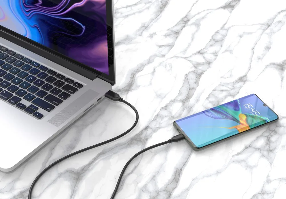 CABLETIME καλώδιο micro USB σε USB CT-C165-05G, 2.4A, 480Mbps, 0.25m, μαύρο — εικόνα 2