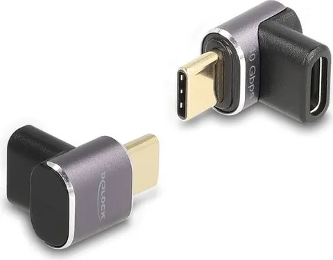 DELOCK αντάπτορας USB-C 60059, αρσενικό σε θηλυκό, 100W, 40Gbps, γκρι