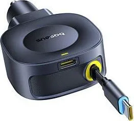 BASEUS Prime Trip VR2, φορτιστής ΑΥΤΟΚΙΝΗΤΟΥ, ΠΤΥΣΣΟΜΕΝΟ καλώδιο, 30W, μαύρο — εικόνα 3