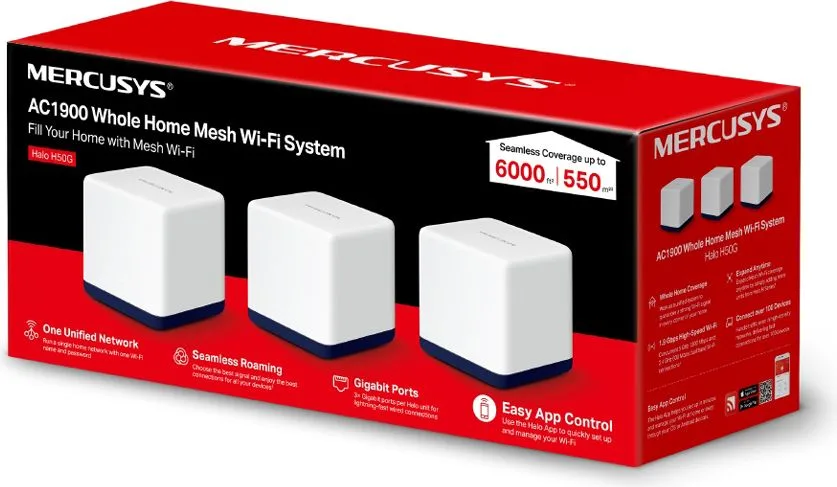 MERCUSYS Mesh Wi-Fi System Halo H50G, 1.9Gbps Dual Band, 3τμχ, Ver. 1.0 — εικόνα 5