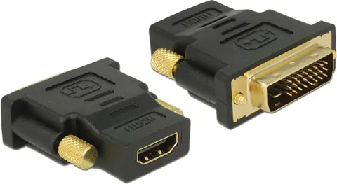 DELOCK αντάπτορας DVI 24+1 σε HDMI 65466, 4K, gold-plated, μαύρος
