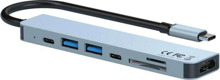 XO HUB008 7 in 1 USB-C Docking Station με HDMI 4K + PD — εικόνα 3