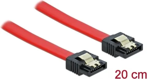 DELOCK καλώδιο SATA 82675, 6 Gb/s, 20cm, κόκκινο